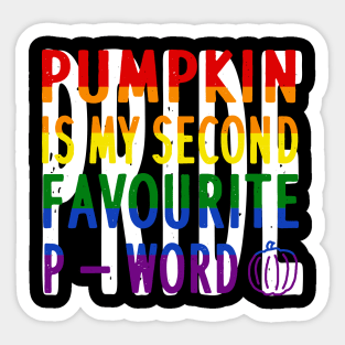 Halloween Pumpkin P Word Pride LGBT Gay Lesbian Sticker